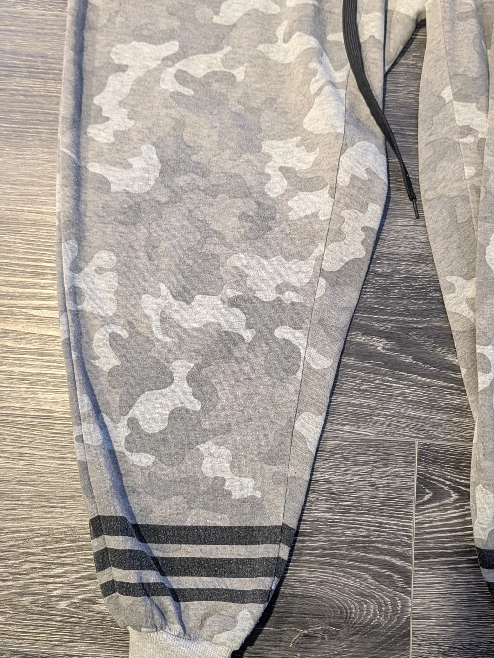 New Look Gray Camo Track Joggers with Black Drawstring